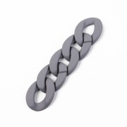 Eslabón Acrílico Torcido Ovalado 40x29 mm - Gris Oscuro Opaco Mate x1