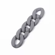 Eslabón Acrílico Torcido Ovalado 40x29 mm - Gris Oscuro Opaco Mate x1