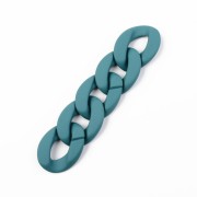 Eslabón Acrílico Torcido Ovalado 40x29 mm - Azul Petróleo Opaco Mate x1