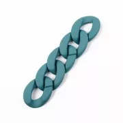 Eslabón Acrílico Torcido Ovalado 40x29 mm - Azul Petróleo Opaco Mate x1