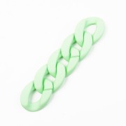 Eslabón Acrílico Torcido Ovalado 40x29 mm - Verde Claro Opaco Mate x1