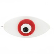 Cuenta de ojo de nácar 17x8 mm - Natural - Rojo x1