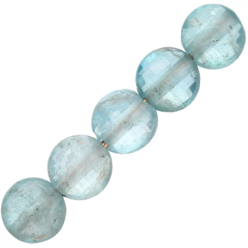 Perlas facetadas planas - 4 mm perlas de piedras preciosas - Apatita x10