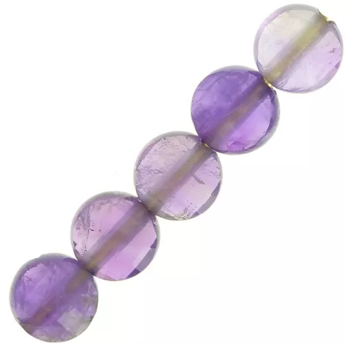 Cuentas facetadas planas - Bolitas de piedras preciosas de 4 mm - Amatista x10