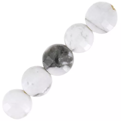 Cuentas facetadas planas - 4 mm piedras preciosas - Howlita x10