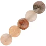 Cuentas planas facetadas redondas - pucks de piedras preciosas de 4 mm - Piedra de luna rosa Mix x10
