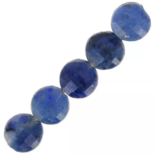 Cuentas facetadas planas - 4 mm cuentas de piedras preciosas - Sodalita x10