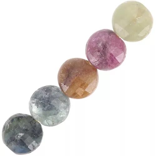 Perlas facetadas planas - 4 mm perlas de piedras preciosas - Turmalina x10