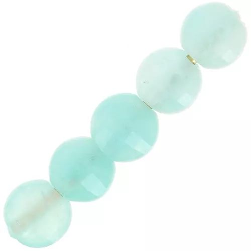 Cuentas facetadas planas - gemas 4 mm - Amazonita x10
