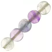 Cuentas facetadas planas - gemas 4 mm - Fluorita x10