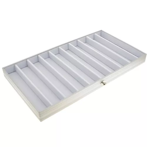 Bandeja de 10 compartimentos para estuche de joyas - Blanco x1