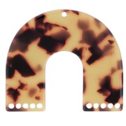 Colgante candelabro forma de U 35x40,5 mm - Marrón carey - Negro x1|raw }}