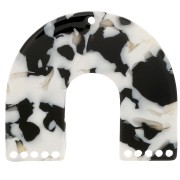 Colgante candelabro forma de U 35x40,5 mm - Carey Negro - Blanco x1