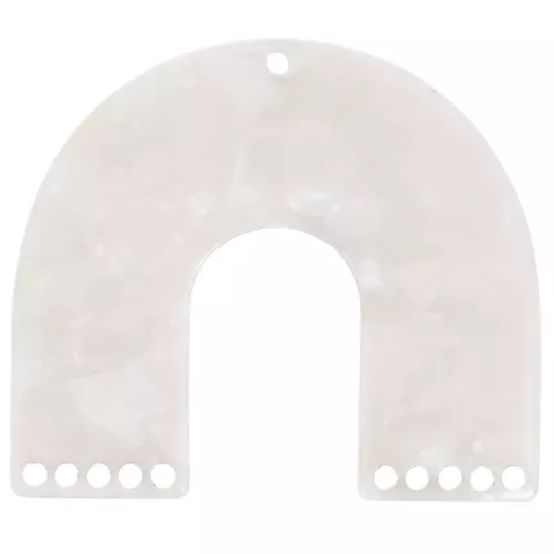 Colgante candelabro forma de U 35x40,5 mm - Carey Perla Blanca x1