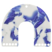 Colgante candelabro forma de U 35x40,5 mm - Azul oscuro jaspeado - Marfil x1|raw }}