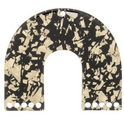 Colgante candelabro forma de U 35x40,5 mm - Glitter - Dorado - Negro x1|raw }}