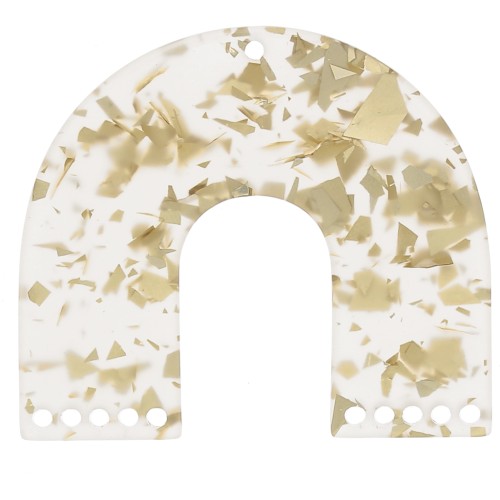 Colgante candelabro forma de U 35x40,5 mm - Glitter - Dorado - Transparente x1