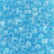 Cuentas de Rocalla Preciosa 11/0 de 2 mm - Cristal con interior de color aguamarina nacarado, 20 g