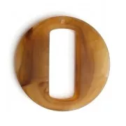 Colgante redondo de resina hueca efecto mate 39 mm - Marrón jaspeado x1