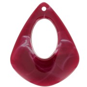 Colgante de resina triangular empotrado 42x34 mm - Rojo oscuro jaspeado - Blanco x1|raw }}