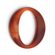 Eslabón oval de resina efecto mate 40x34,5 mm - Marrón jaspeado x1