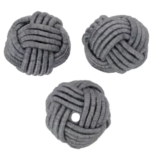 Cuenta de 12 mm cubierta con hilo de nylon - Gris oscuro x1