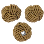 Cuenta de 12 mm cubierta con hilo de nylon - Marrón x1