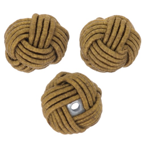 Cuenta de 12 mm cubierta con hilo de nylon - Marrón x1