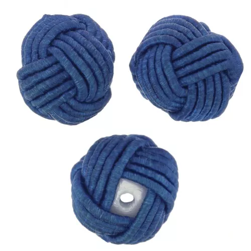 Cuenta de 12 mm cubierta con hilo de nylon - Azul oscuro x1