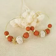 Cuenta de 12 mm cubierta con hilo de nylon - Azul oscuro x1