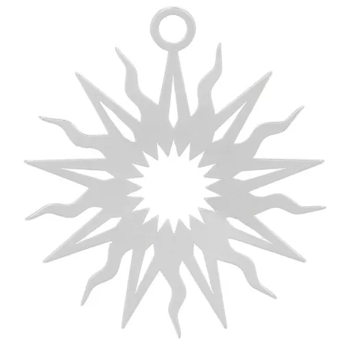 Colgante sol hueco 16 mm - excluido Perles&Co - Chapado en plata x1