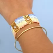 Entrepieza para tejer Miyuki 11/0 excluido Perles&Co 23x13,5 mm Plateado fino x1