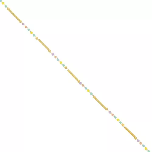 Cadena con cuentas de vidrio de 2 mm - Dorado - Pastel x50cm