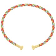 Pulsera de cordón trenzado con extremo desenroscable Multicolor - Dorado con oro fino|raw }}