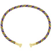 Pulsera de cordón trenzado con extremo desenroscable - Dark Multi - Dorado con oro fino|raw }}