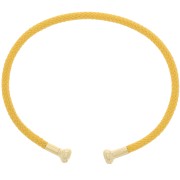 Pulsera de cordón trenzado con extremo desenroscable - Amarillo - Dorado con oro fino|raw }}