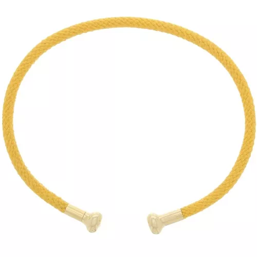 Pulsera de cordón trenzado con extremo desenroscable - Amarillo - Dorado con oro fino