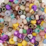 Cuentas de Rocalla Preciosa 6/0, 4 mm - Mezcla multicolor, 20 g