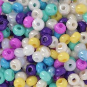 Cuentas de Rocalla Preciosa 6/0 4 mm - Mezcla opaca multicolor con brillo x 20 g