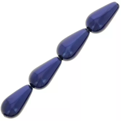 Preciosa Perla en Forma de Perla 15x8 mm - Azul Oscuro x5