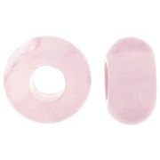 Cuenta redonda agujero grande - donuts - 14 mm piedra preciosa - Cuarzo Rosa x1|raw }}