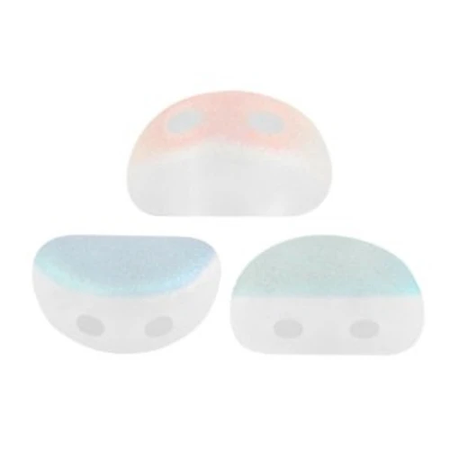 Kos® glass beads by Puca® 6x3 mm - Crystal Mat AB x10g