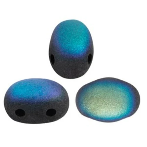 Cuentas de vidrio Samos® by Puca® 7x5 mm - Jet Mat AB x10g
