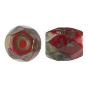 Cuentas de cristal Baros® by Puca® 6x5 mm - Frost Cherry Travertin x10g|raw }}