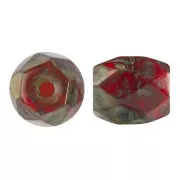 Cuentas de cristal Baros® by Puca® 6x5 mm - Frost Cherry Travertin x10g