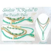 Cuentas de cristal Baros® by Puca® 6x5 mm - Frost Jade AB x10g