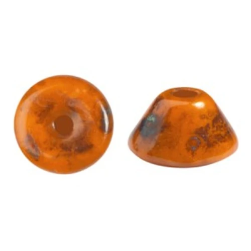 Cuentas de cristal Konos® by Pucca® by Puca® 4x2 mm - Frost Tangerine Travertine x10g
