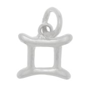 Dije signo astrológico 9x8.5 mm - Géminis - Plata 925 x1