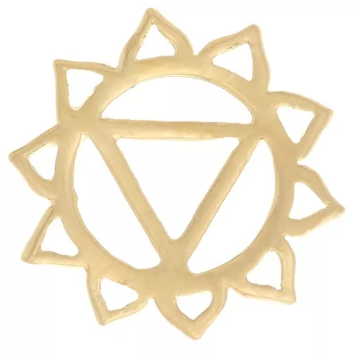 Entrepieza de Chakra No. 3 - Plexo Solar - 15 mm - Dorado oro fino x1