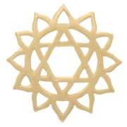 Entrepieza de chakra nº 4 - Corazón - 15 mm - Dorado oro fino x1
